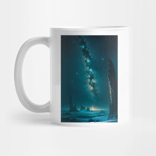 Milky Way Galaxy Over an Alien Planet Mug